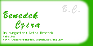 benedek czira business card